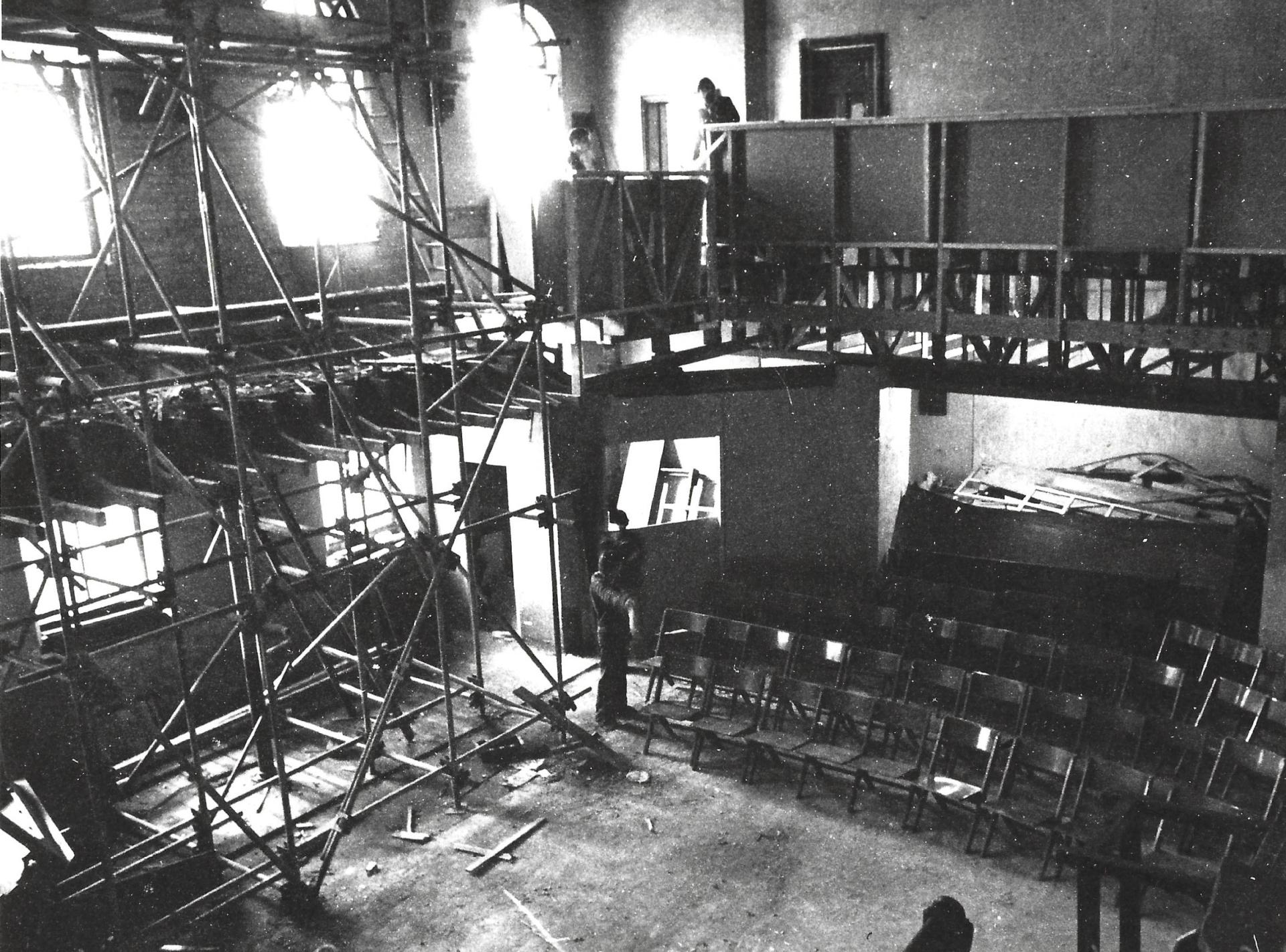 Interior work begins to create two floors (1)