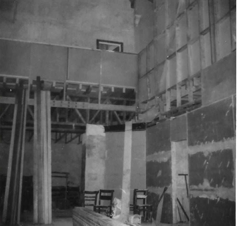 Interior work begins to create two floors (2)