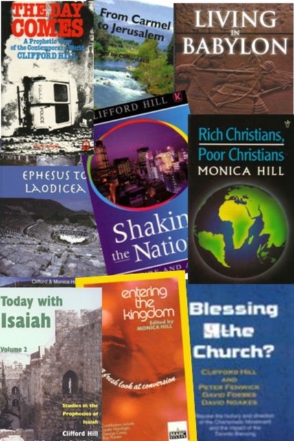 Photo montage of books available for sale online.
