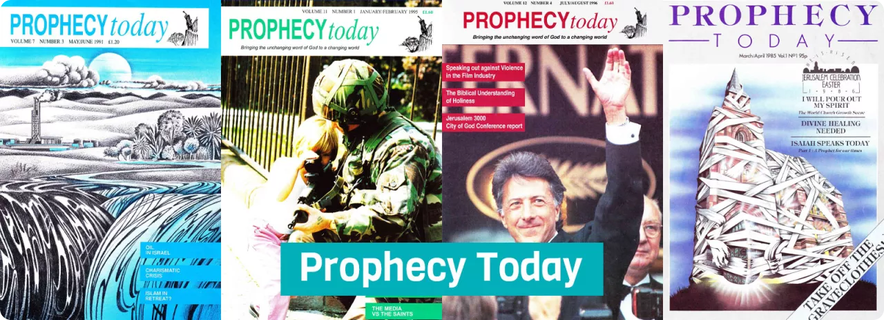 Images of archived Prophecy Today covers