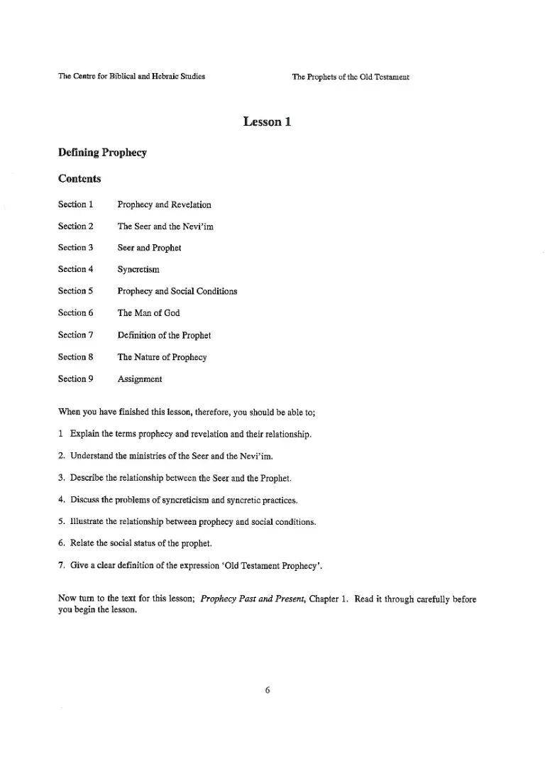 Cover image for The Prophets of the Old Testament (Lesson 1)