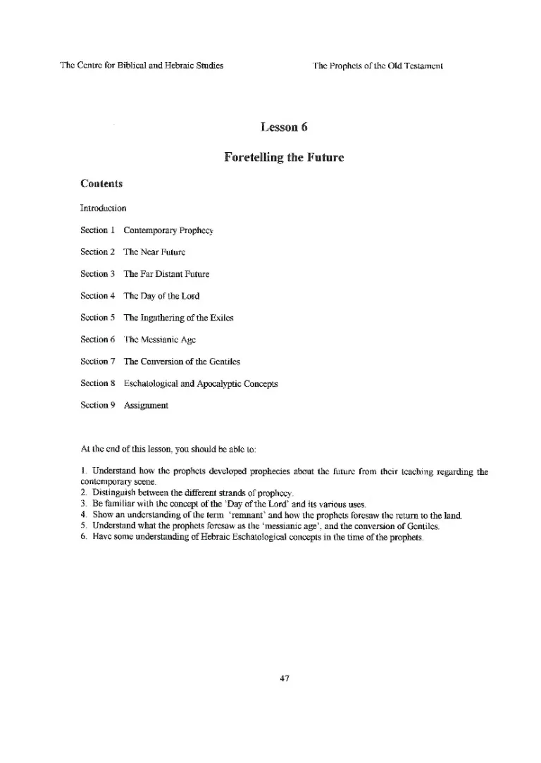 Cover image for The Prophets of the Old Testament (Lesson 6)