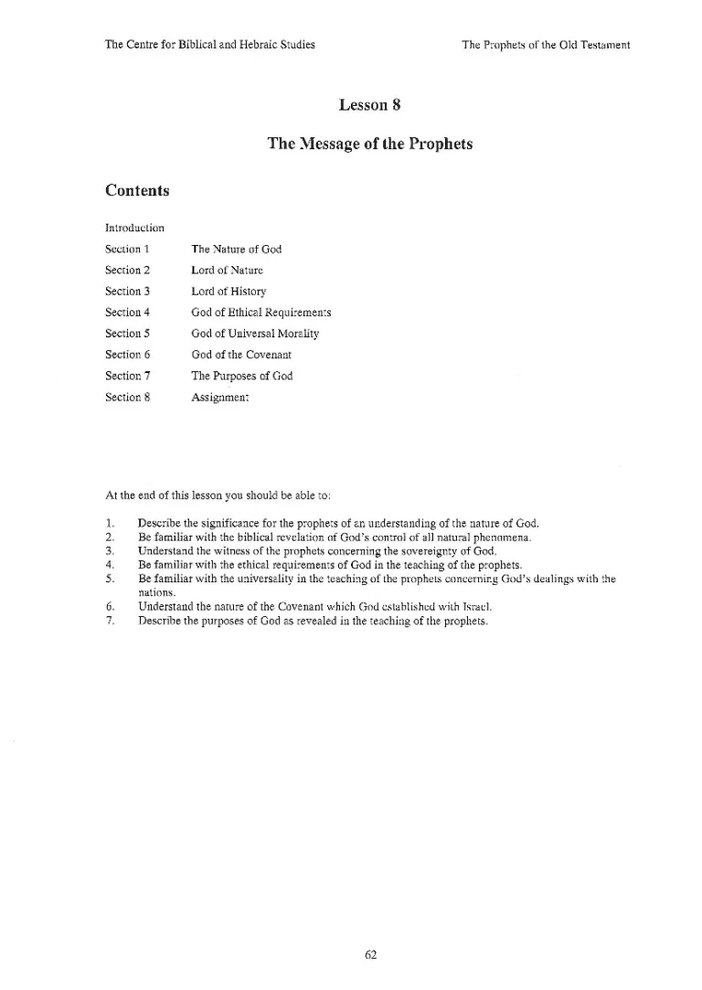 Cover image for The Prophets of the Old Testament (Lesson 8)