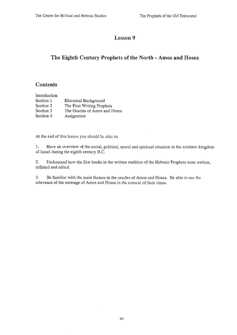 Cover image for The Prophets of the Old Testament (Lesson 9)